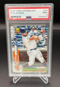 Pete Alonso Rookie Cup PSA 9 Mint 2020 Topps Opening Day #157 Baseball Card