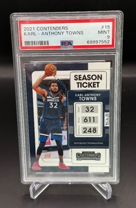 Karl-Anthony Towns PSA 9 Mint 2021 Contenders #15 Basketball Card