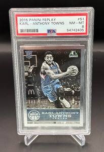 Karl-Anthony Towns RC PSA 9 Mint 2015 Panini Replay #51 Basketball Card