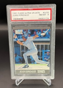 Juan Gonzalez PSA 8 NM-MT 1991 Fleer Ultra Update #U-55 Baseball Card