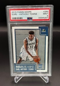 Karl-Anthony Towns RC PSA 9 Mint 2015 Hoops #289 Rookie Basketball Card