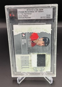 Chris Chellios Relic 2012-13 In The Game Ultimate Memorabilia 12th Edition To The Hall Hockey Card