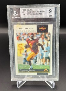 Keyshawn Johnson RC Beckett 9 Mint 1996 Score #214 Rookie Football Card