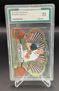 Greg Maddux Graded 9 Mint 2000 Crown Royale Die Cut #16 Baseball Card