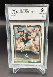 Carlton Fisk Graded 9 Near Mint 1992 Topps #630 Baseball Card