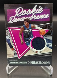 Anthony Edwards Relic Rookie Rememberance 2021-22 Hoops #RR-AED Basketball Card
