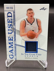 Nikola Jokic 65 Game Used Relic 2025 Leaf memorabilisa #GM-34 Numbered 4465 Basketball Card