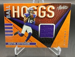 Justin Jefferson Relic 2021 Absolute Ball Hogs #BH3 Minnesota Vikings Football Card