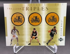 Minnesota Timberwolves Fab Floor Triples - Garnett , Szczerbaik, Brandon 2002 Upper Deck Game-Used Floor #KGWSTB Basketball Card