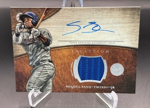 Miguel Sano Auto Relic Game-Used 2014 Topps Inceptions #AR-MSA Minnesota Twins Baseball Card