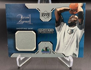 Kevin Garnett Shooting Shirt Relic 2002 Upper Deck Ovation Authentics #KG-S Minnesota Timberwolves Basketball Card