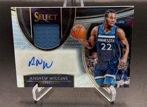 Andrew Wiggins 199 Auto Relic 2018-19 Select #AM-AWG Numbered 179199 Minnesota Timberwolves Baskerball Card