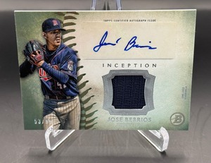Jose Berrios Auto Relic 99 2015 Bowman Inception #IAR-JB Numbered 5399 Minnesota Twins Baseball Card