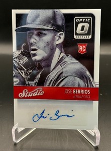 Jose Berrios RC Auto 2016 Donruss Optic Studio #SSJB Rookie Minnesota Twins Baseball Card