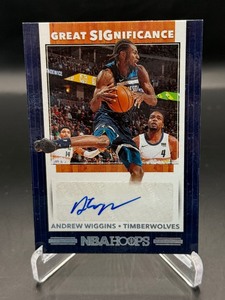 Andrew Wiggins Auto 2019-20 Hoops Great Significance #GS-AWG Minnesota Timberwolves Basketball Card