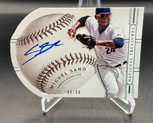 Miguel Sano Auto 99 Die Cut 2014 National Treasures #67 Numbered 9899 Minnesota Twins Baseball Card