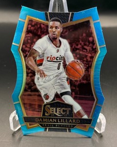 Damian Lillard 199 Die Cut Blue Prizm 2016-17 Select #156 Numbered 046199 Basketball Card
