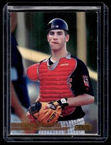 Joe Mauer Gold RC SP 2002 Topps Stadium Club Future Star #107 Rookie Minnesota Twins Baseballl Card