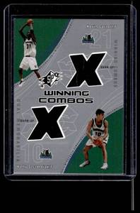 Kevin Garnett  Wally Szczerbiak Dual Relic Warm-Up 2002 SPx Winning Combos #KGWS Minnesota Timberwolves Basketball Card
