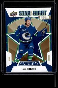 Quinn Hughes RC 2019-20 Upper Deck Credentials Star of the Night #1S-10 Rookie Hockey Card