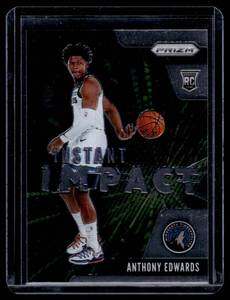 Anthony Edwards RC 2020-21 Prizm Instant Impact #1 Rookie Minnesota Timberwolves Basketball Card