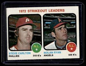 Nolan Ryan  Steve Carlton 1973 Topps Strikeout Leaders #67 Vintage Baseball Card