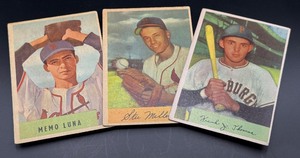 1954 Bowamn Baseball 3-Card Vintage Lot