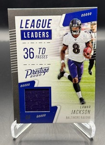 LaMar Jackson Relic 2020 Prestige league Leaders #LL-LJ Football Card