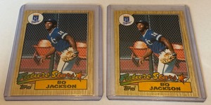 2 Bo Jackson Topps Rookie Card Baseball Lot