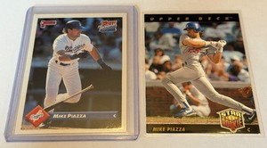 Mike Piazza 2 Card Rookie Baseball Lot
