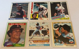 Rod Carew 6 Card Baseball Lot