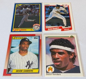 Deion Sanders 4 RC Baseball Rookie Lot