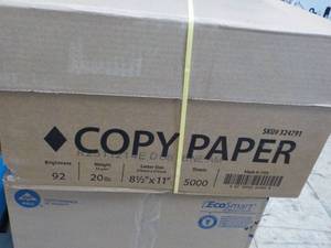 5000 Sheets White 8 1/2 x 11" Copy ...