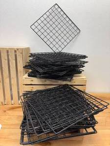 (55) 14 x 14 Black Metal Shelving Grid