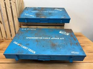 (2) SS White Speedo Blue Flat DrawerToolboxes With Parts