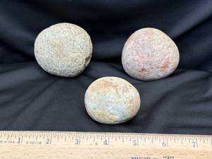 (3) Pre-1600s Gaming Stones Artifacts Eastern South Dakota