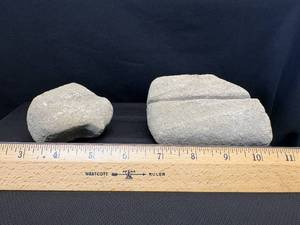(2) Pre-1600s Sandstone Abraders Stone Artifacts Eastern South Dakota