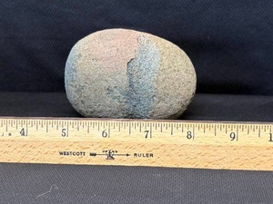 Pre-1600's Smaller Hammer Stone with Red Staining Artifact Eastern South Dakota