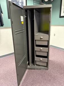 Tower Security Cabinet with hideaway door- Lock has been removed to replace with new owners