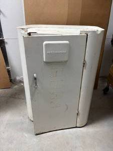 vintage 1950s Westinghouse roaster oven cabinet stand on rollers