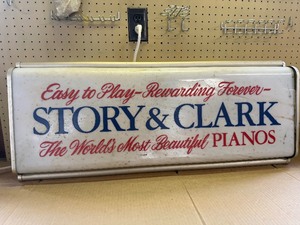 vintage Story & Clark Pianos lighted advertising sign