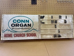 vintage illuminated sign for Conn Organs