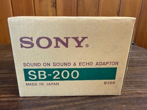 The image shows the original box for a Sony SB-200 Sound-On-Sound & Echo Adaptor. This vintage 1970s