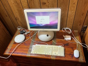 Vintage Apple iMac G4 Desktop Computer Setup w Accessories & AirPort Base Station