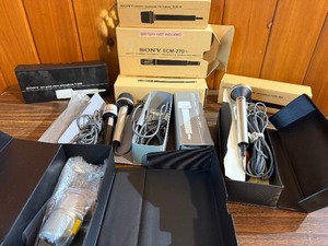 2-vintage Sony ECM-18Ns1-vintage Sony ECM-19B electret condenser microphones2- Empty Box (with Mike covers ) ECM -270s empty boxes. See pics for full description