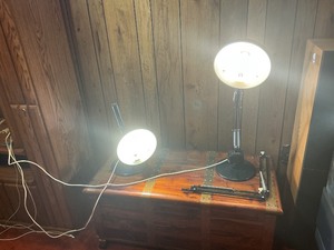 Matching Black Adjustable Desk Lamps  Pair plus parts