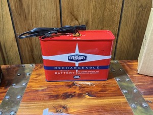 Vintage Sony Battery Pack Carrying Case, Eveready Rechargeable Battery & Accessories Lot