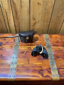 Vintage Binoculars w Hard Carrying Case & Strap