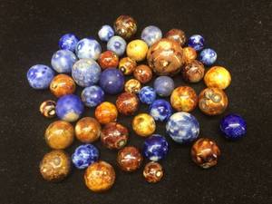 (47) Vintage BENNINGTON - Handmade Clay Marbles .44 to .97