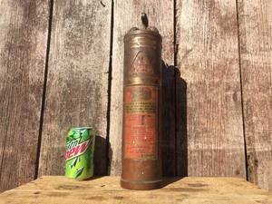 Antique Brass - WILBUR Fire Extinguisher - Seems Full